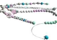 Rechenkette mit Namen in Pastellfarben, Schildkröten-Design & ABC-Zahlenreihe – perfektes Geschenk zur Einschulung.